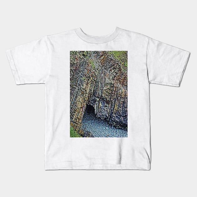 Hartland Quay Devon Kids T-Shirt by avrilharris